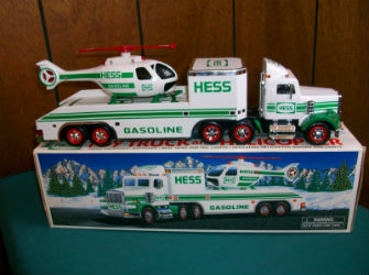 1995 Hess Toy Truck and Helicopter Hess Holiday Toys