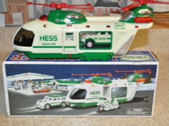 2001 2001 Hess Helicopter with Motorcycle and Cruiser